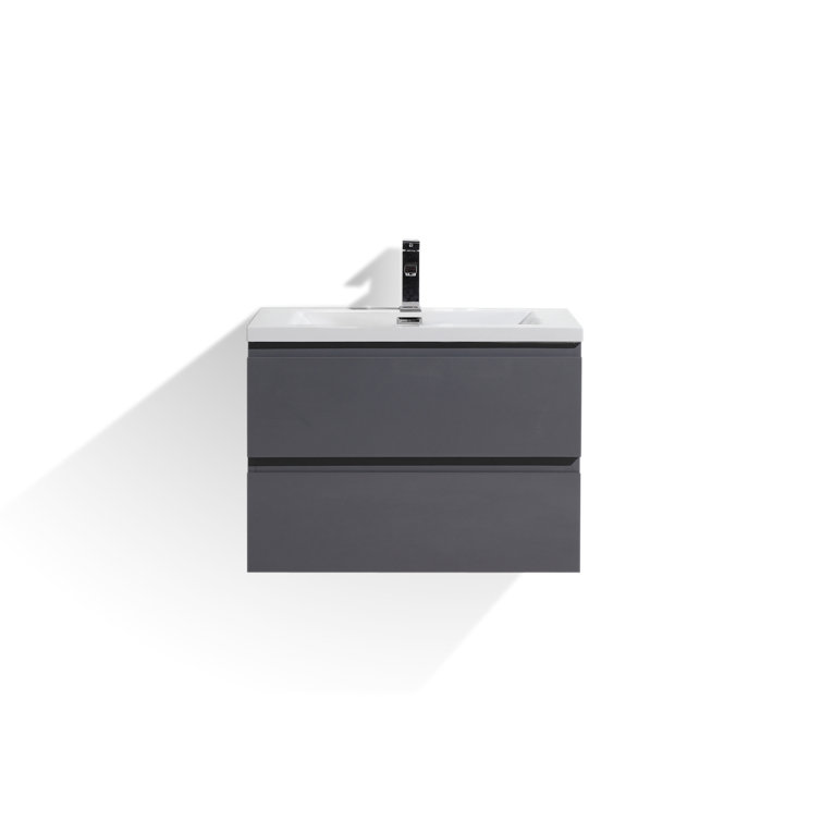 Ebern Designs 30" Wall Mounted Single Bathroom Vanity Base Only & Reviews Wayfair